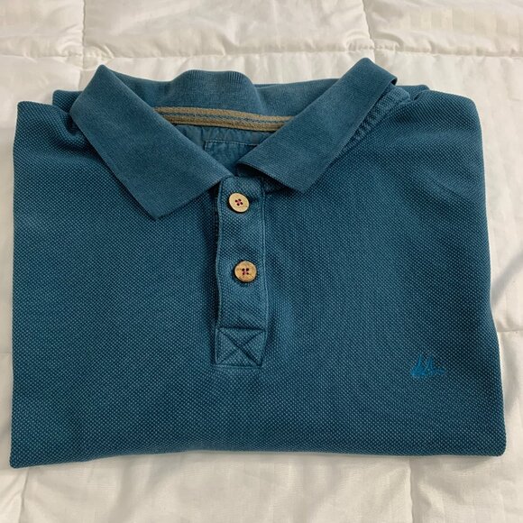 Wiered Fish Blue Cotton Heavy Polo Shirt - Picture 13 of 13